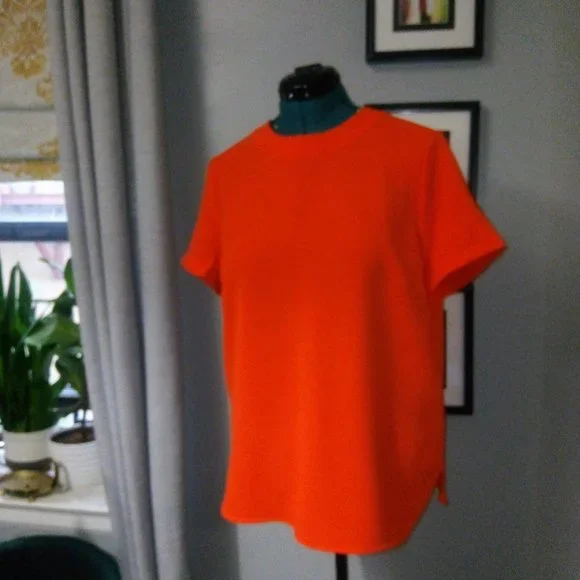 Catherine Malandrino Bright Orange Blouse Sz L NWT - Picture 12 of 12